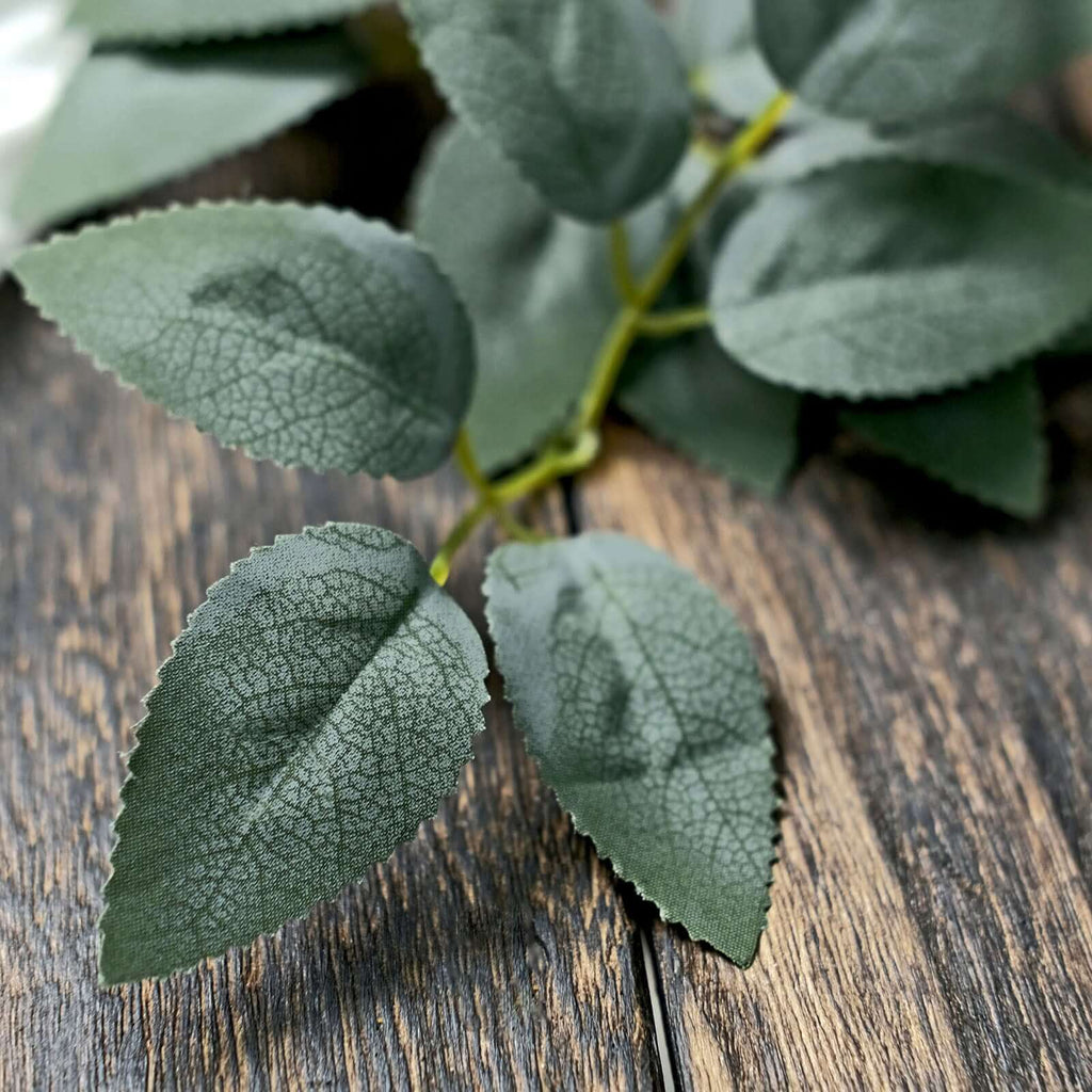 100 Pack Frosted Green Bulk Rose Leaves Artificial Greenery Fake Rose Flower Leaves for DIY Wreath Garlands - Bell Racket Store