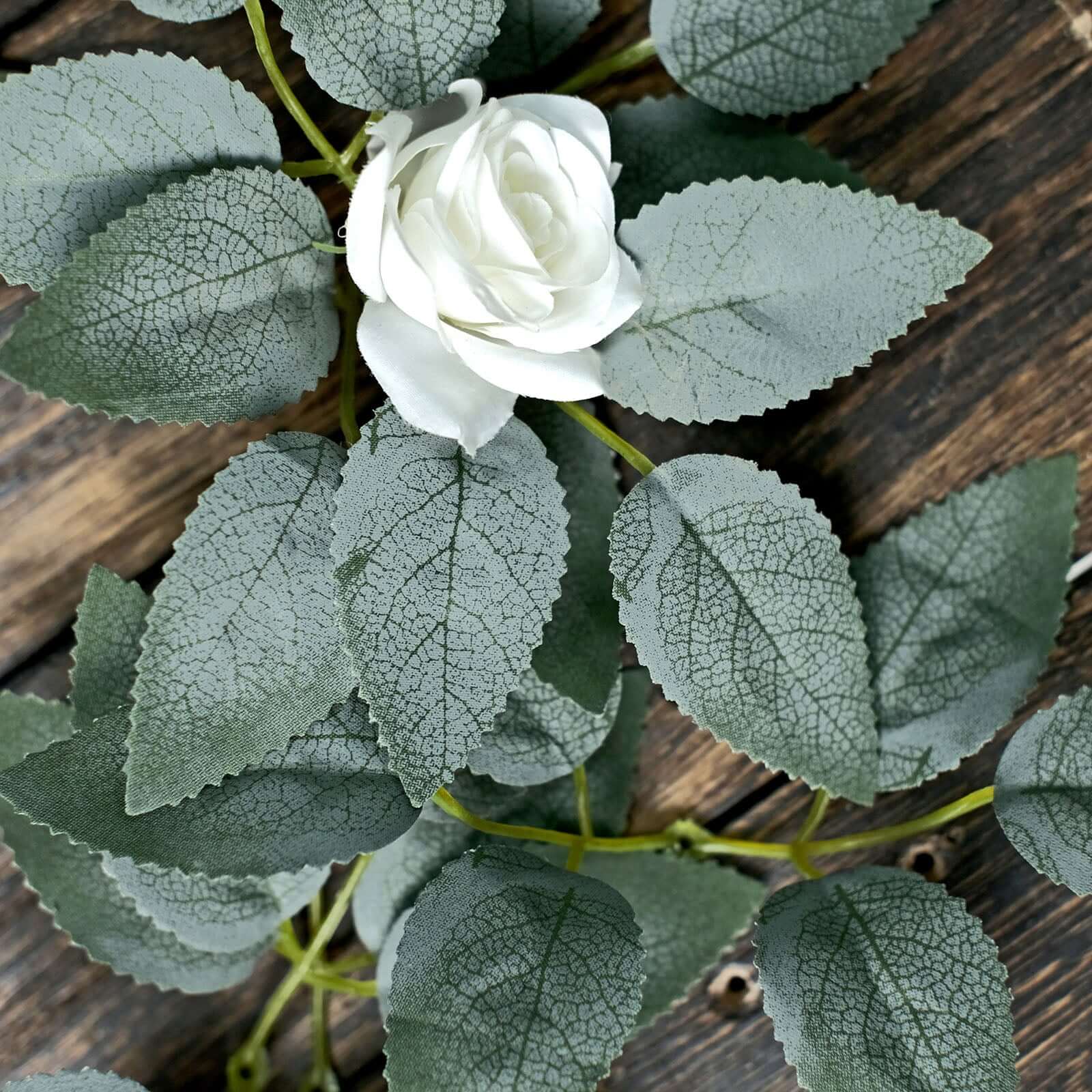100 Pack Frosted Green Bulk Rose Leaves Artificial Greenery Fake Rose Flower Leaves for DIY Wreath Garlands - Bell Racket Store