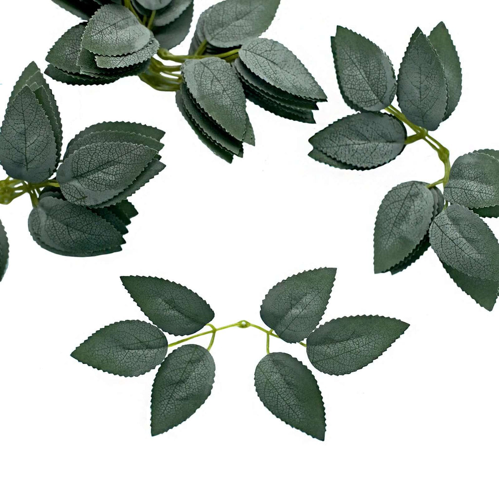100 Pack Frosted Green Bulk Rose Leaves Artificial Greenery Fake Rose Flower Leaves for DIY Wreath Garlands - Bell Racket Store