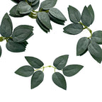 100 Pack Frosted Green Bulk Rose Leaves Artificial Greenery Fake Rose Flower Leaves for DIY Wreath Garlands - Bell Racket Store