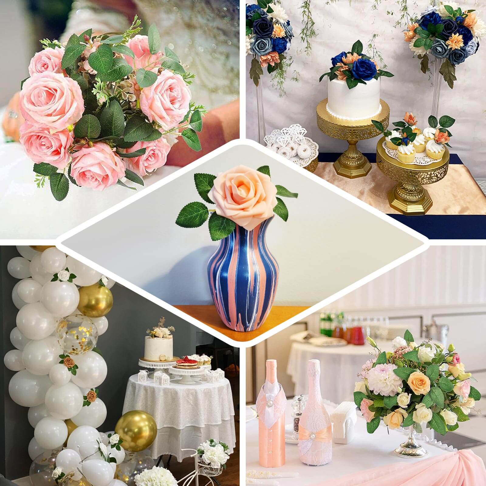 100 Pack Green Bulk Rose Leaves Artificial Greenery Fake Rose Flower Leaves for DIY Wreath Garlands - Bell Racket Store