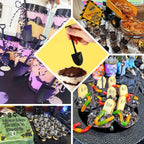 100 - Pack Plastic Dessert Spoons with Mini Shovel Design Black - Disposable Ice Cream Spoons 4.5" - Bell Racket Store