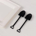 100 - Pack Plastic Dessert Spoons with Mini Shovel Design Black - Disposable Ice Cream Spoons 4.5" - Bell Racket Store