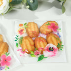 100 - Pack PVC Cookie Candy Bags White/Clear - Decorative Self Adhesive Goodie Bags With "Thank You" Print & Floral Accents for Stylish Wedding Birthday Party Favors 6"x7" - Bell Racket Store