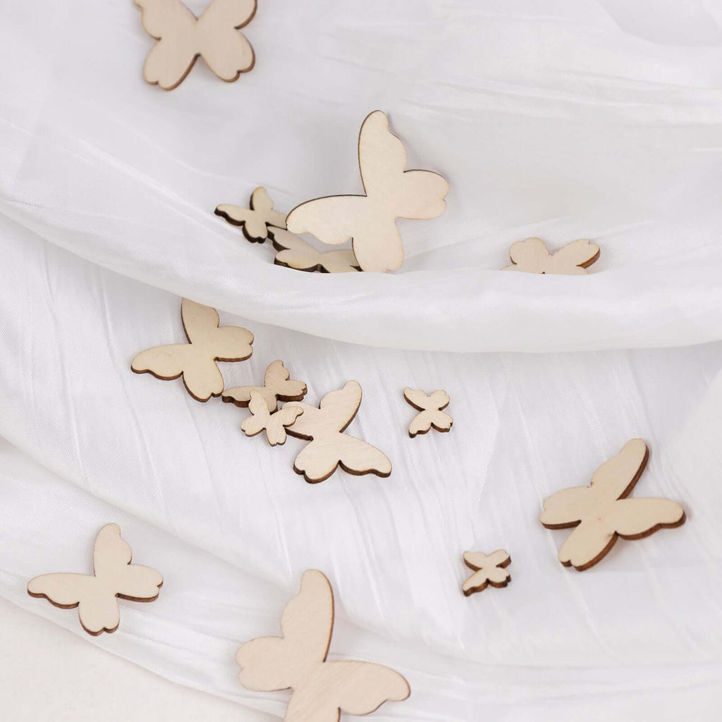 100 - Pack Wood Butterfly Confetti DIY Craft Wood Slices, Smooth and Versatile for Arts & Crafts - Bell Racket Store