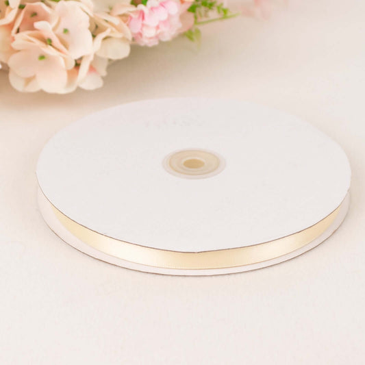 100 Yards 3/8" Ivory Single Face Decorative Satin Ribbon