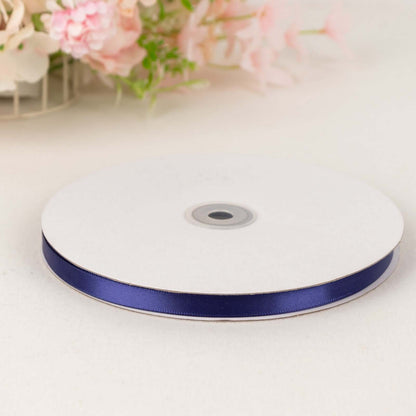 100 Yards 3/8" Navy Blue Single Face Decorative Satin Ribbon