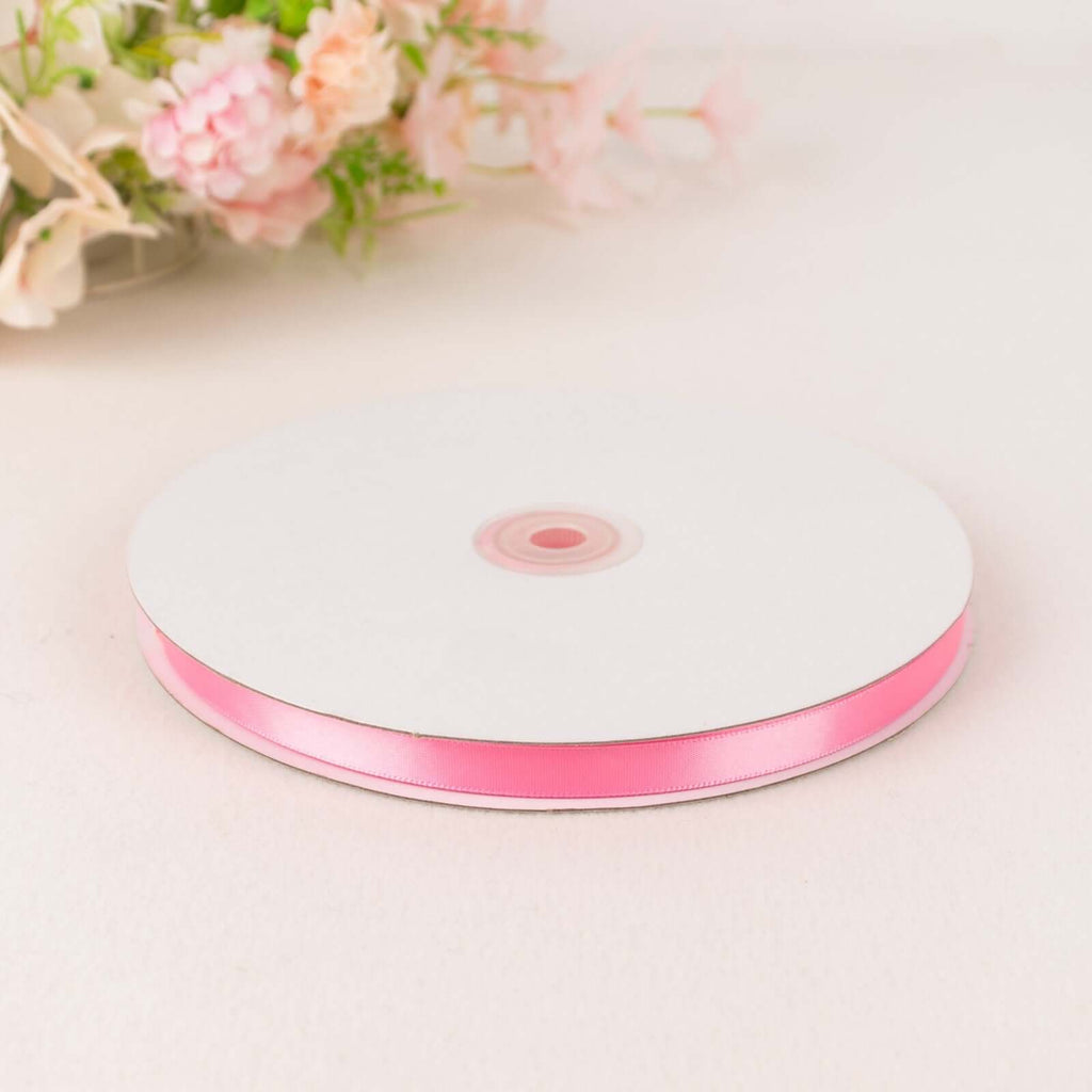 100 Yards 3/8" Pink Single Face Decorative Satin Ribbon
