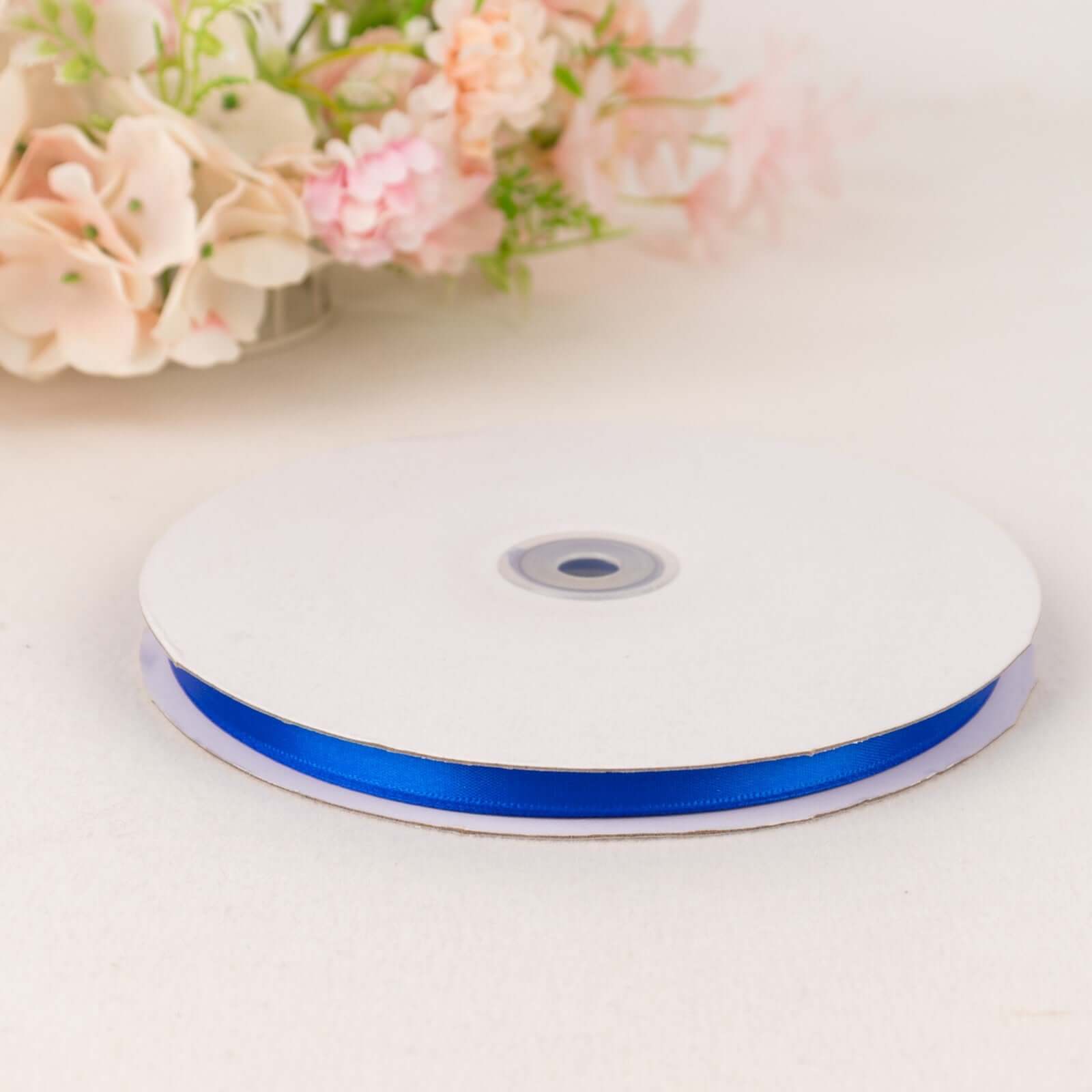 100 Yards 3/8" Royal Blue Single Face Decorative Satin Ribbon