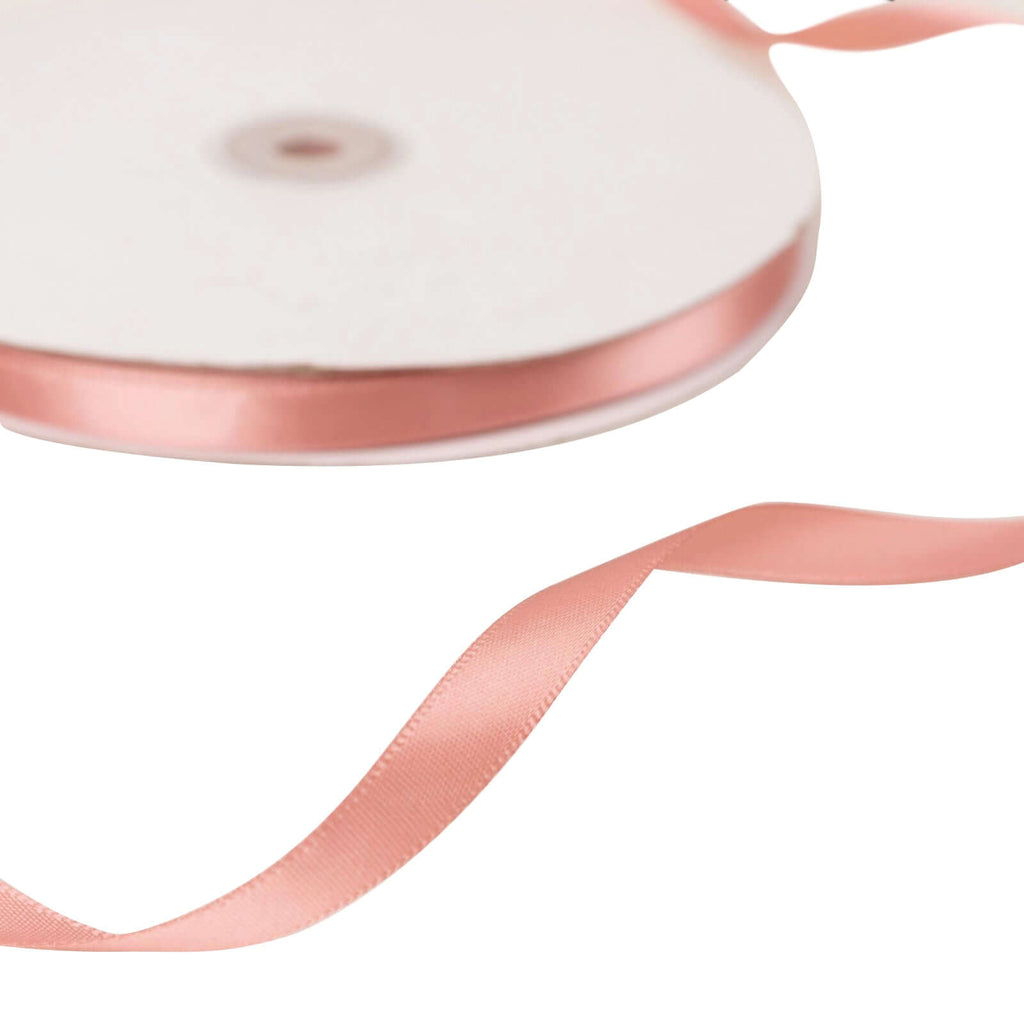 100 Yards 3/8" Dusty Rose Single Face Decorative Satin Ribbon - Bell Racket Store