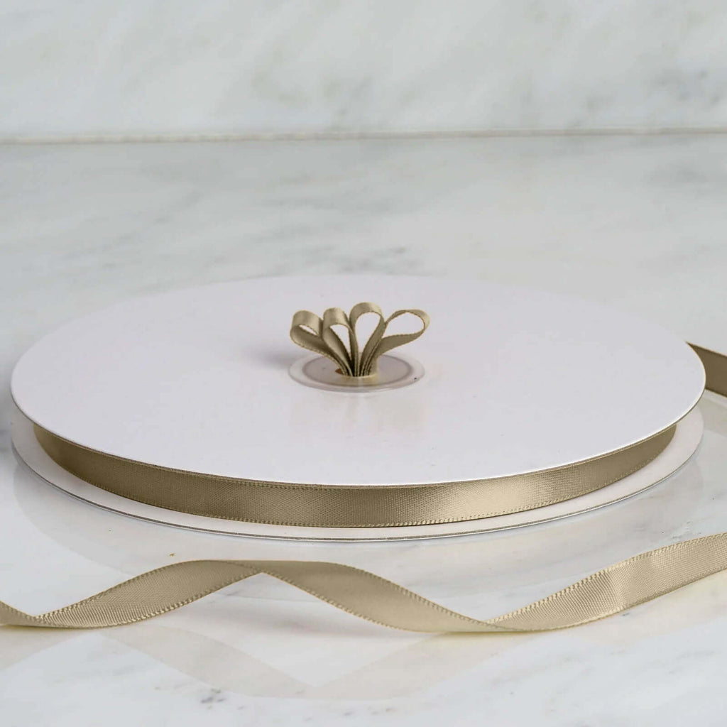 100 Yards 3/8" Dusty Sage Green Single Face Decorative Satin Ribbon - Bell Racket Store