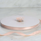 100 Yards 3/8" Nude Single Face Decorative Satin Ribbon - Bell Racket Store