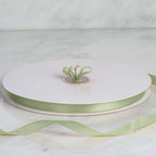 100 Yards 3/8" Sage Green Single Face Decorative Satin Ribbon - Bell Racket Store