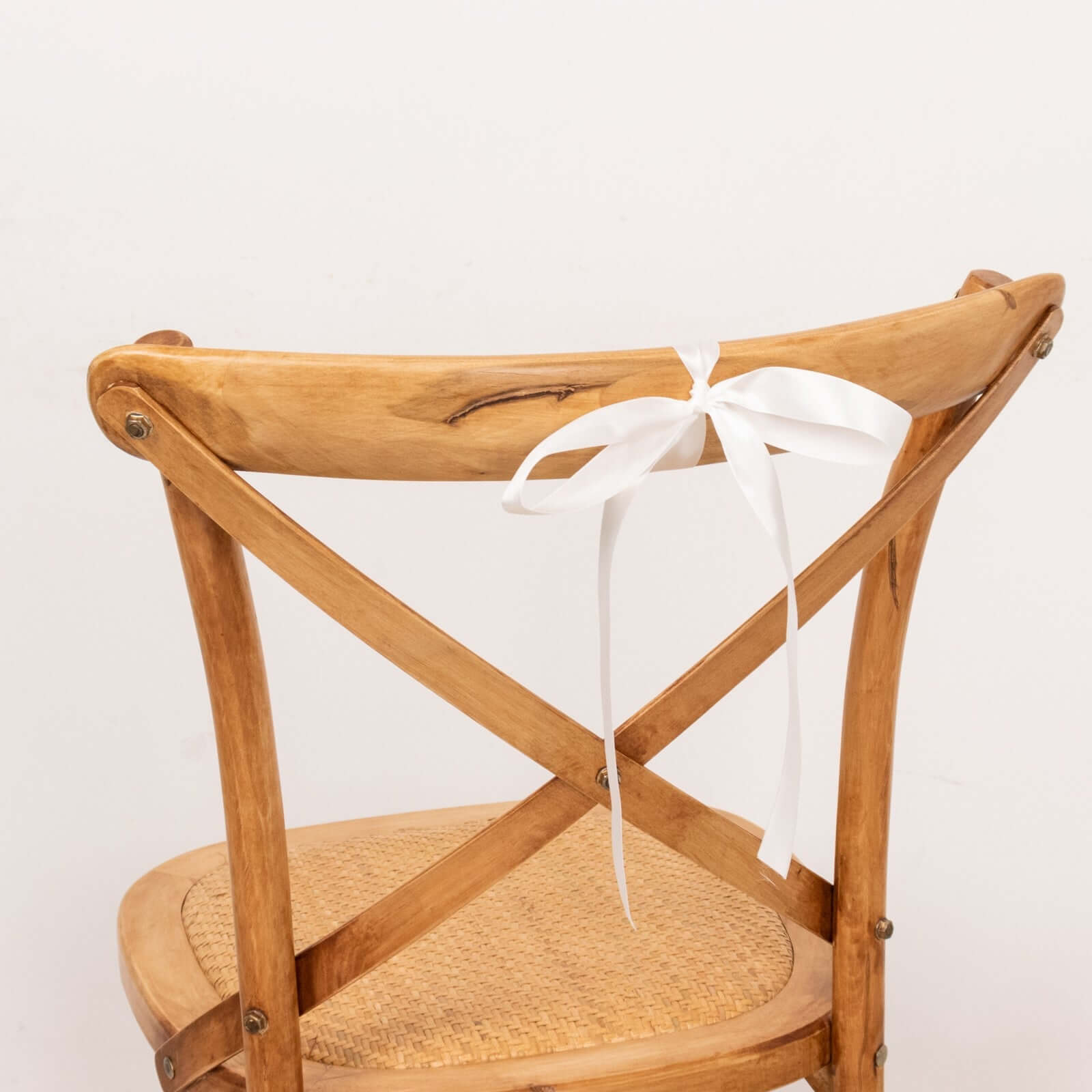 100 Yards 7/8" White Single Face Decorative Satin Ribbon - Bell Racket Store