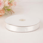 100 Yards 7/8" White Single Face Decorative Satin Ribbon - Bell Racket Store