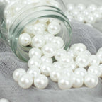 1000-Pack Faux Craft Pearl Beads White - Smooth Beads with Holes for Vase Filler Jewelry Making Bridal Accessories & Event Decor 10mm