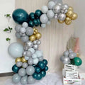 101 Pack Green, Gold and Silver DIY Balloon Garland Arch Party Kit, Double Layer Latex Balloons - Bell Racket Store