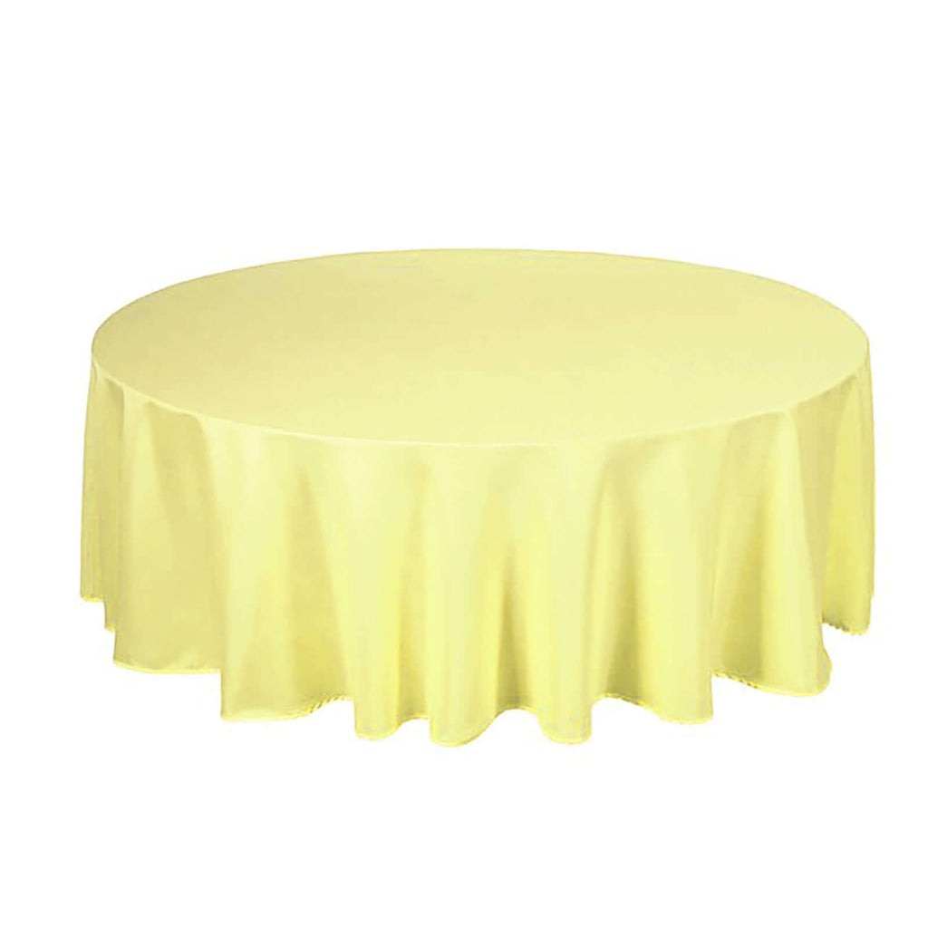 Polyester 108" Round Tablecloth Yellow - Wrinkle-Resistant Table Cover