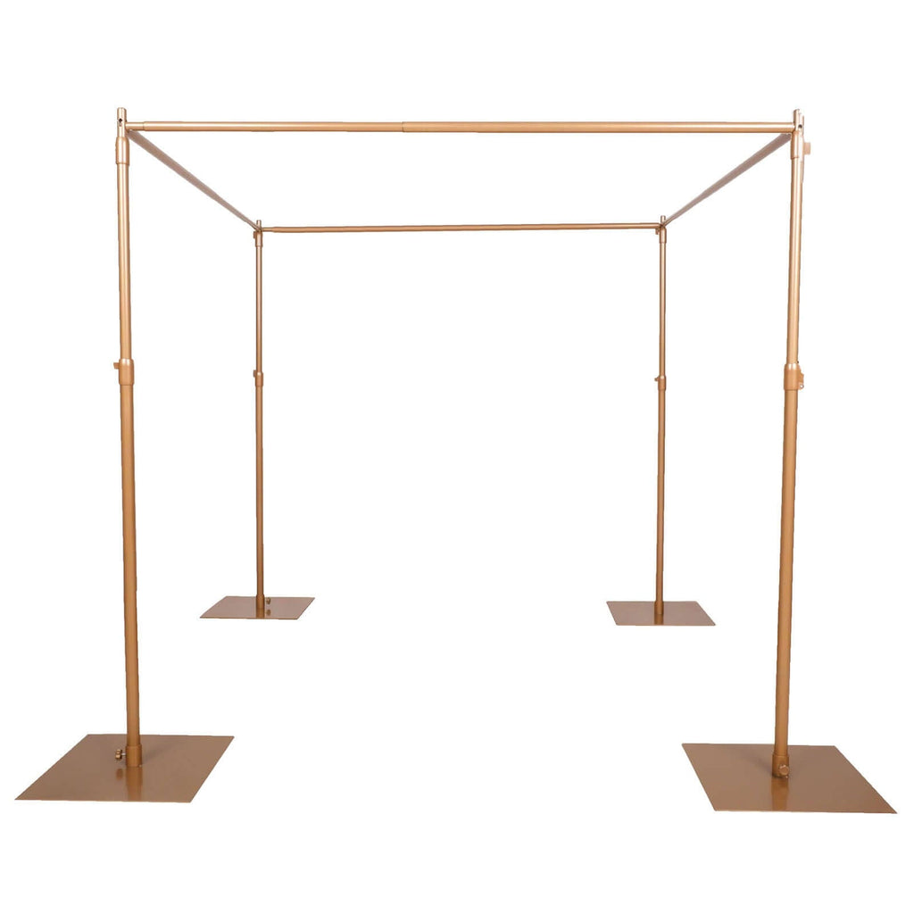 10ft 4 - Post Gold Metal DIY Photography Backdrop Stand, Wedding Arch Canopy Tent - Bell Racket Store