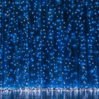10ft Blue 300 LED Icicle Curtain Fairy String Lights with 8 Modes - Bell Racket Store