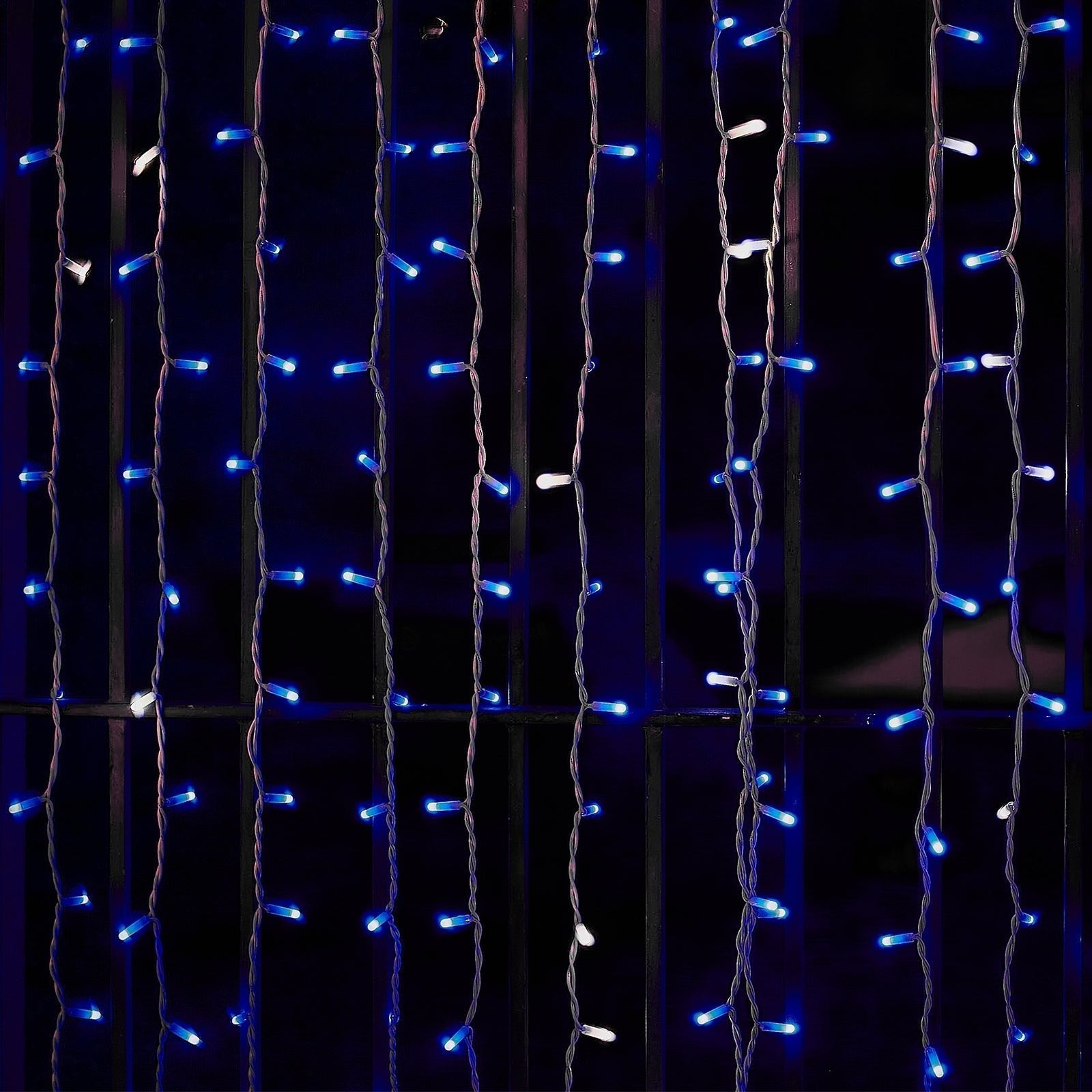 10ft Blue 300 LED Icicle Curtain Fairy String Lights with 8 Modes - Bell Racket Store