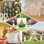 10ft Gold Metal DIY Adjustable Heavy Duty Backdrop Stand Kit, Steel Base - Bell Racket Store