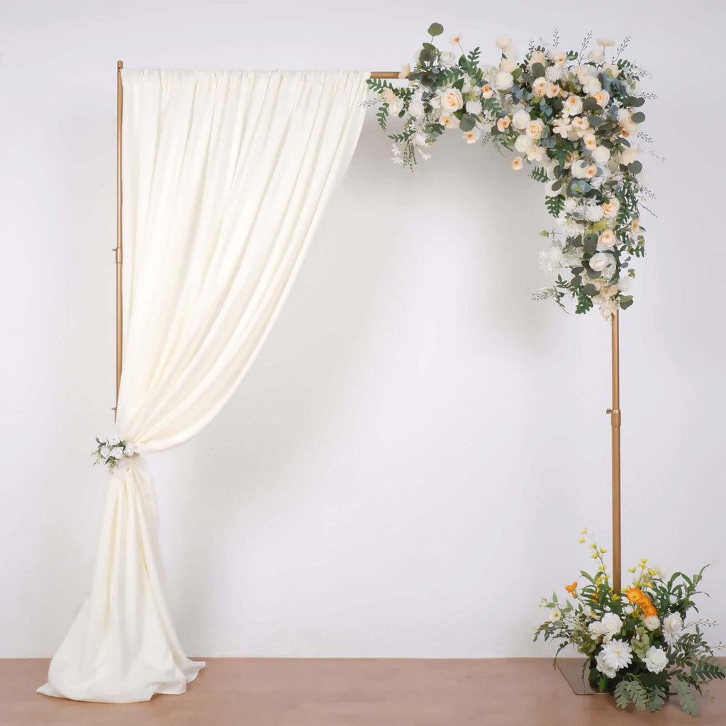 10ft Gold Metal DIY Adjustable Heavy Duty Backdrop Stand Kit, Steel Base - Bell Racket Store