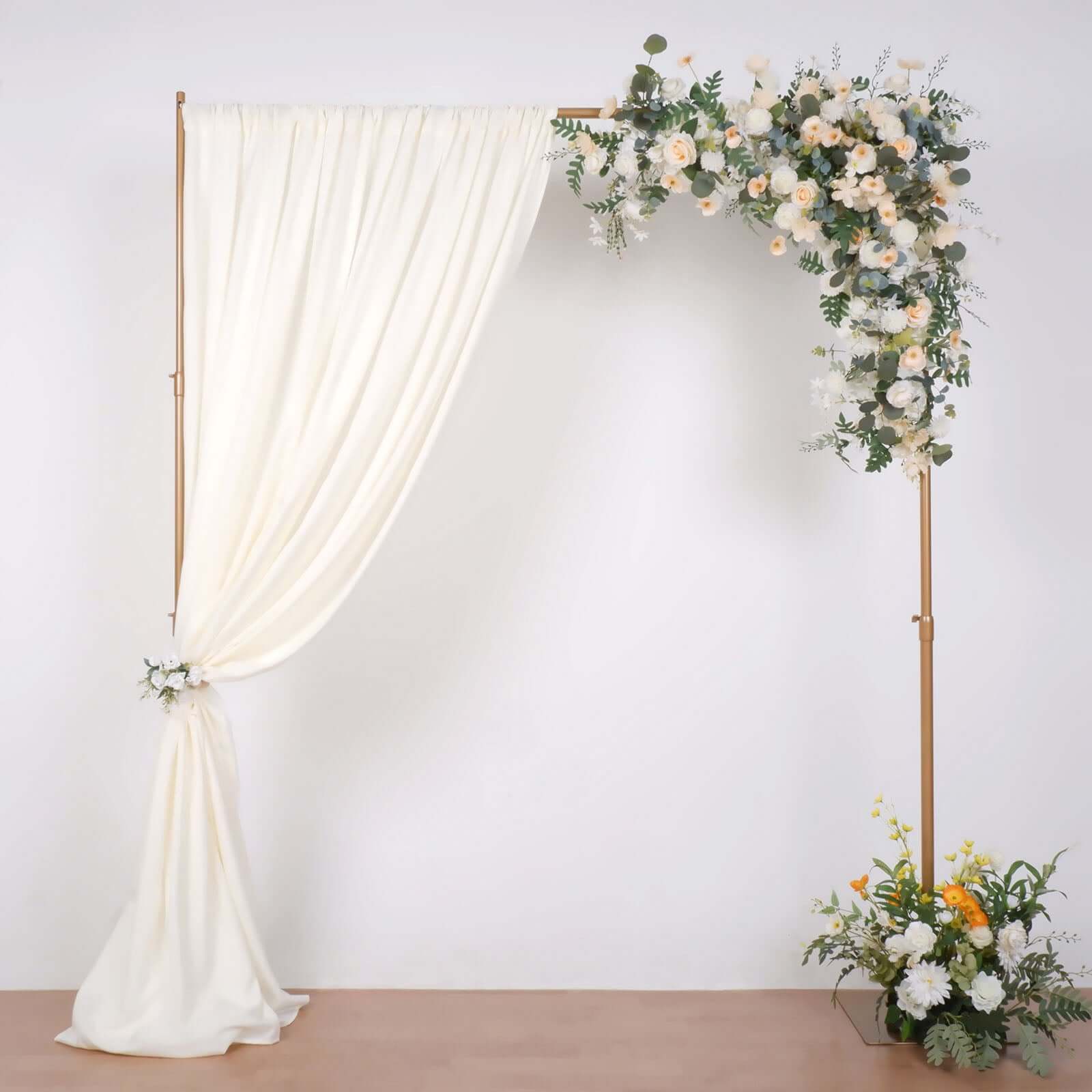 10ft Gold Metal DIY Adjustable Heavy Duty Backdrop Stand Kit, Steel Base - Bell Racket Store