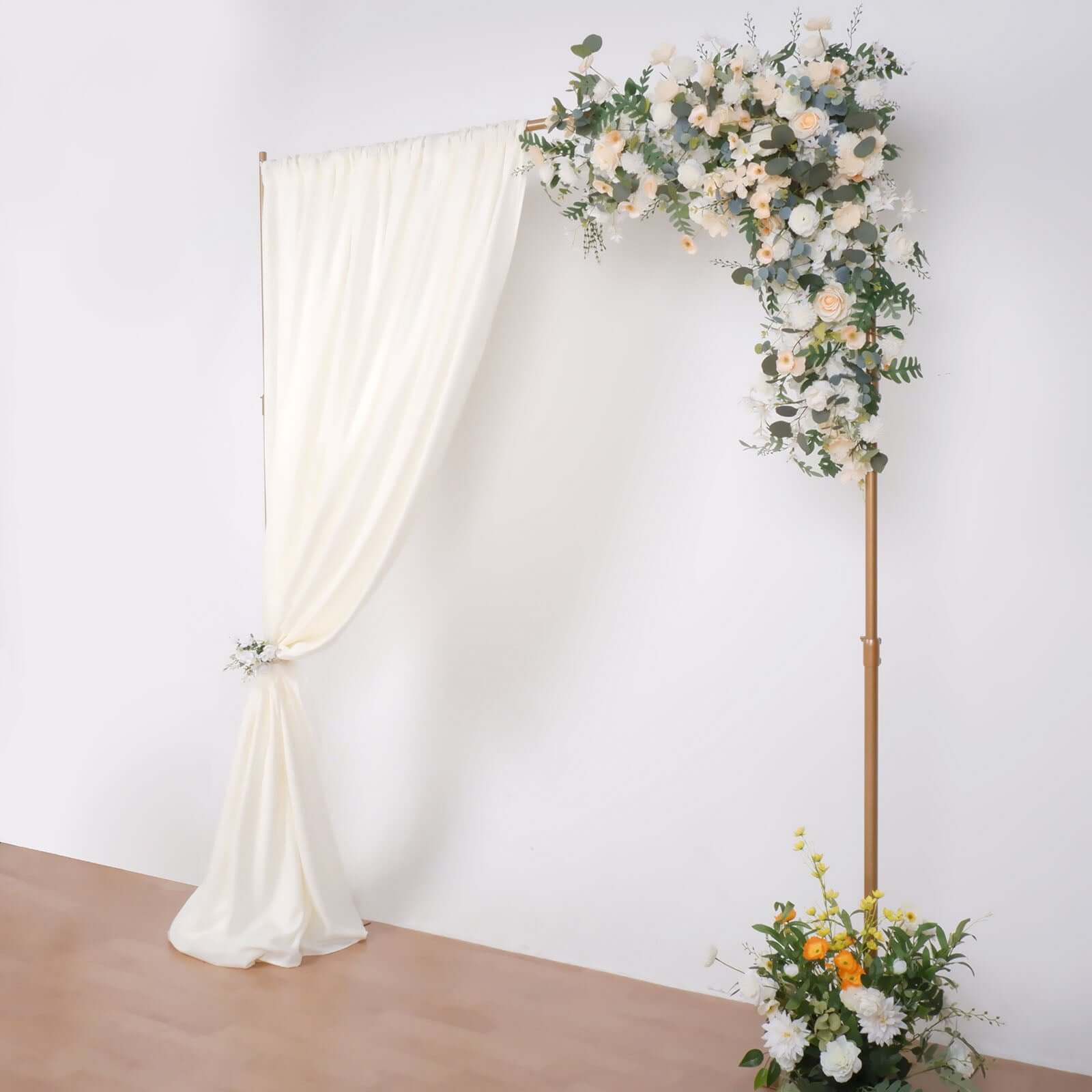 10ft Gold Metal DIY Adjustable Heavy Duty Backdrop Stand Kit, Steel Base - Bell Racket Store