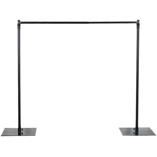 10ft Metal DIY Adjustable Heavy Duty Backdrop Stand Kit, Steel Base - NestOCart