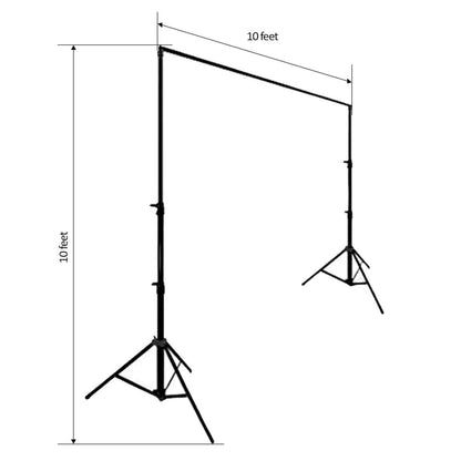 10ft Metal DIY Adjustable Heavy Duty Portable Photo Backdrop Stand Kit - NestOCart