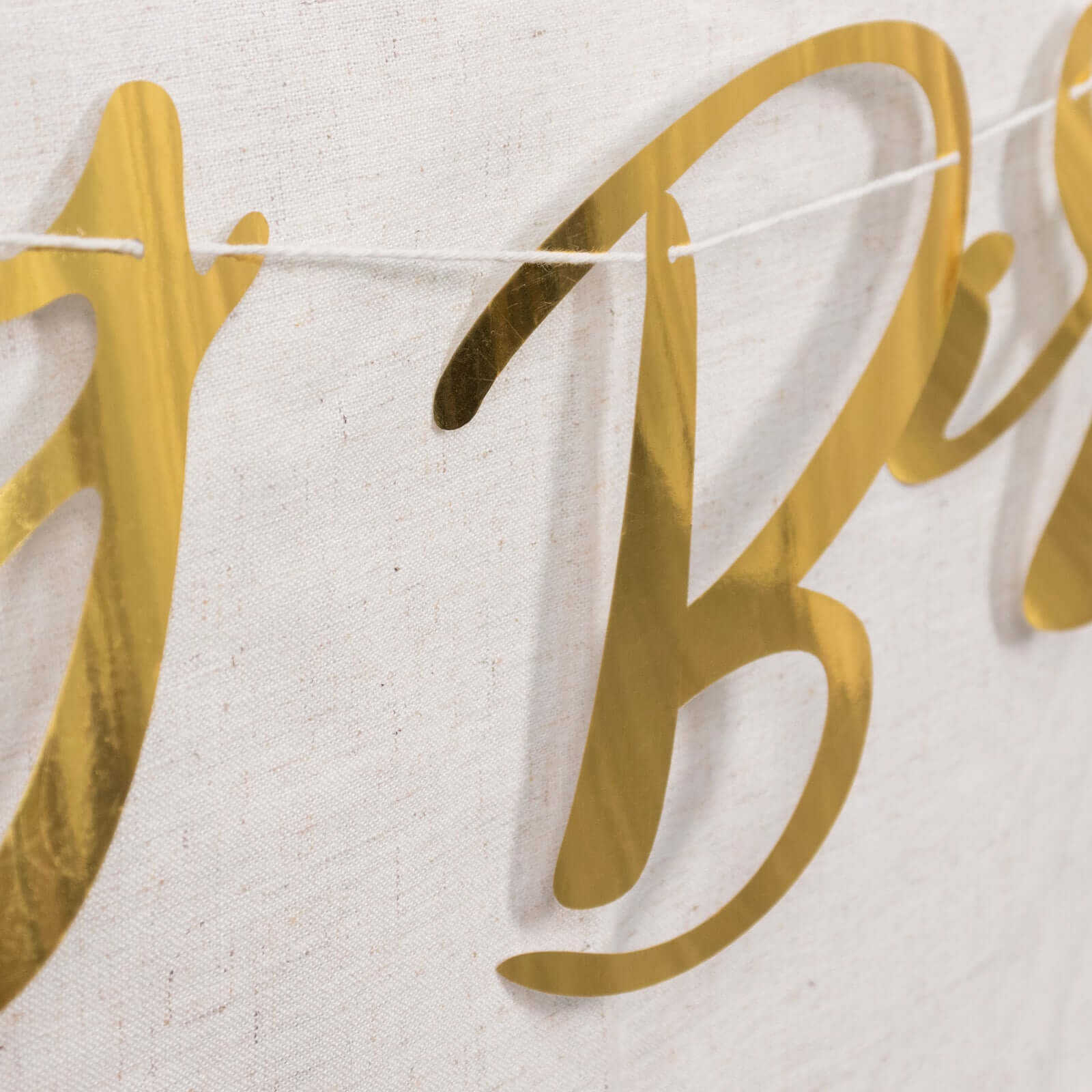 10ft Pre - Strung Metallic Gold Foil "Happy Birthday" Banner, Party Photo Backdrop Hanging Garland - 250 GSM - Bell Racket Store