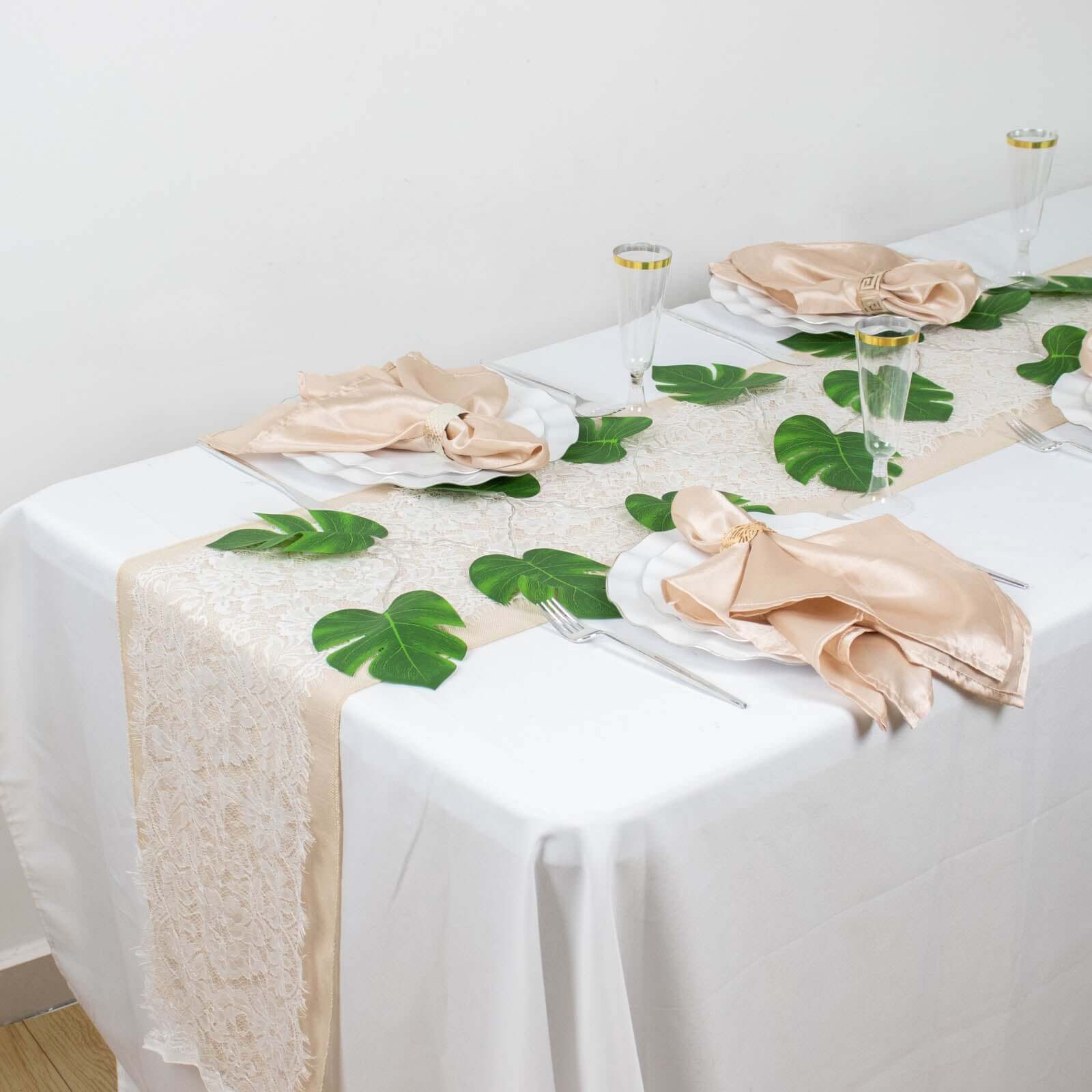 10ft Warm White LED Artificial Tropical Palm Leaf Vine String Lights, Wall Hanging Monstera Leaves Garland - Bell Racket Store