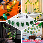 10ft Warm White LED Artificial Tropical Palm Leaf Vine String Lights, Wall Hanging Monstera Leaves Garland - Bell Racket Store