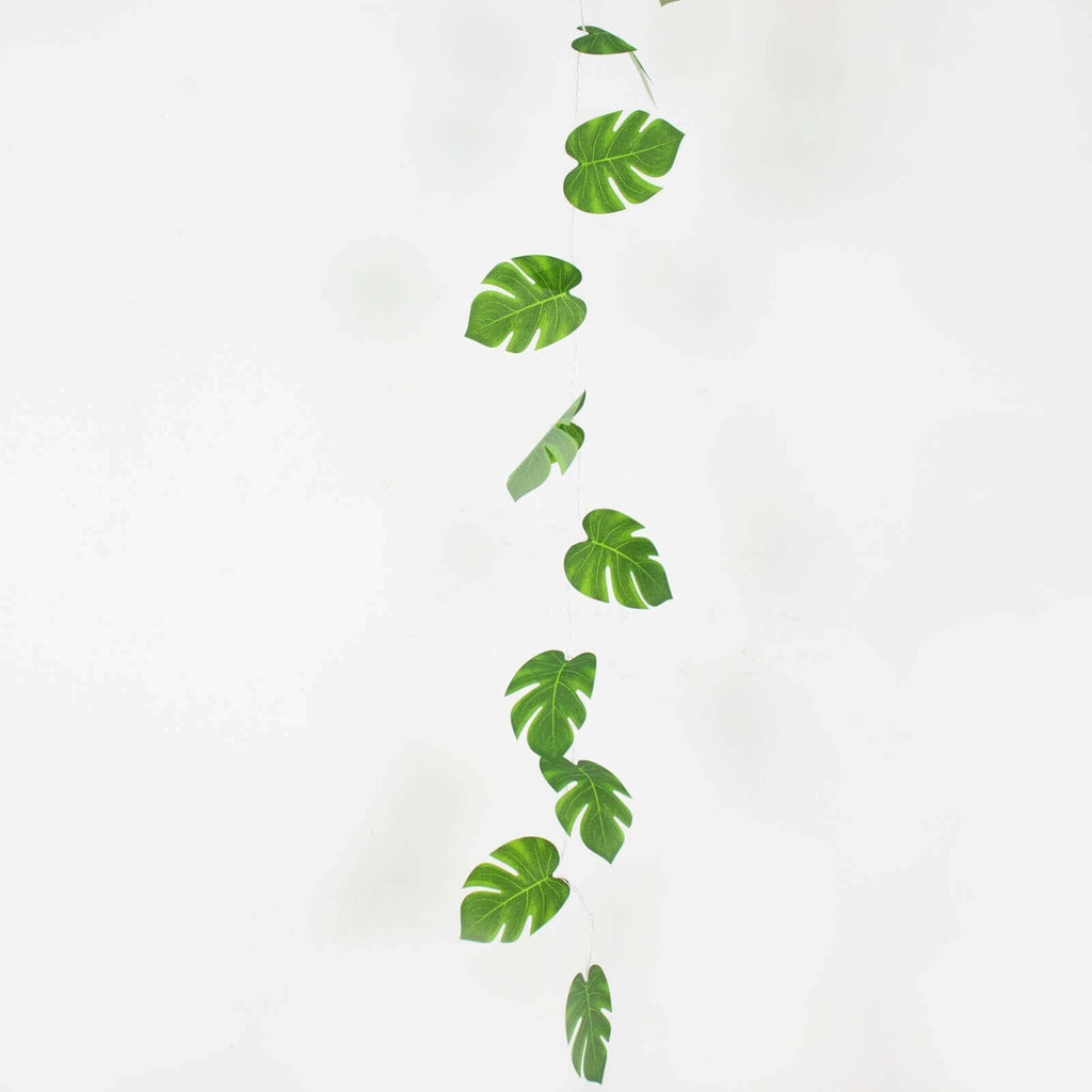 10ft Warm White LED Artificial Tropical Palm Leaf Vine String Lights, Wall Hanging Monstera Leaves Garland - Bell Racket Store