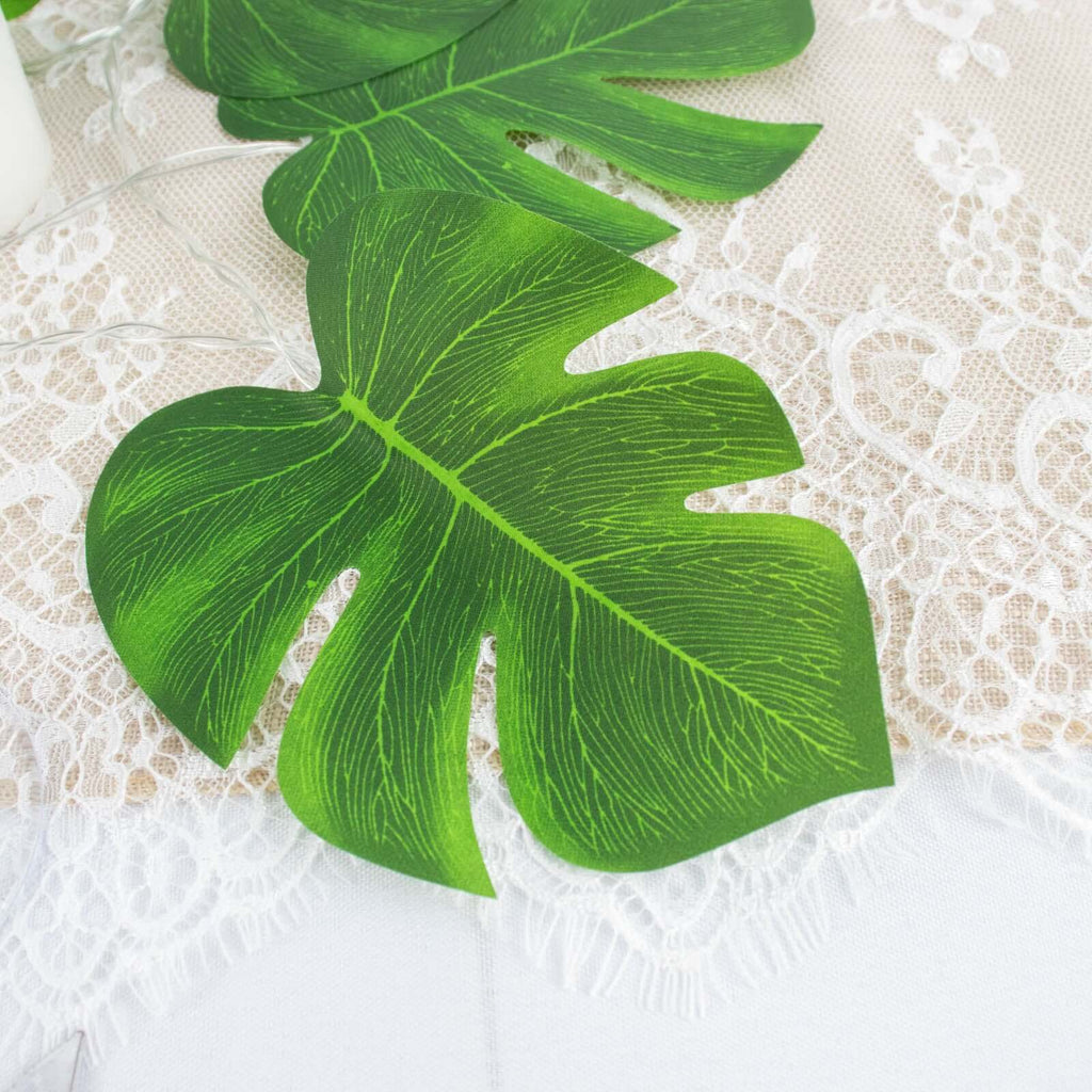 10ft Warm White LED Artificial Tropical Palm Leaf Vine String Lights, Wall Hanging Monstera Leaves Garland - Bell Racket Store