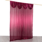 10ftx10ft Burgundy Double Drape Pleated Satin Event Curtain Drapes, Glossy Photo Backdrop Event Panel - Bell Racket Store