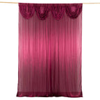 10ftx10ft Burgundy Double Drape Pleated Satin Event Curtain Drapes, Glossy Photo Backdrop Event Panel - Bell Racket Store