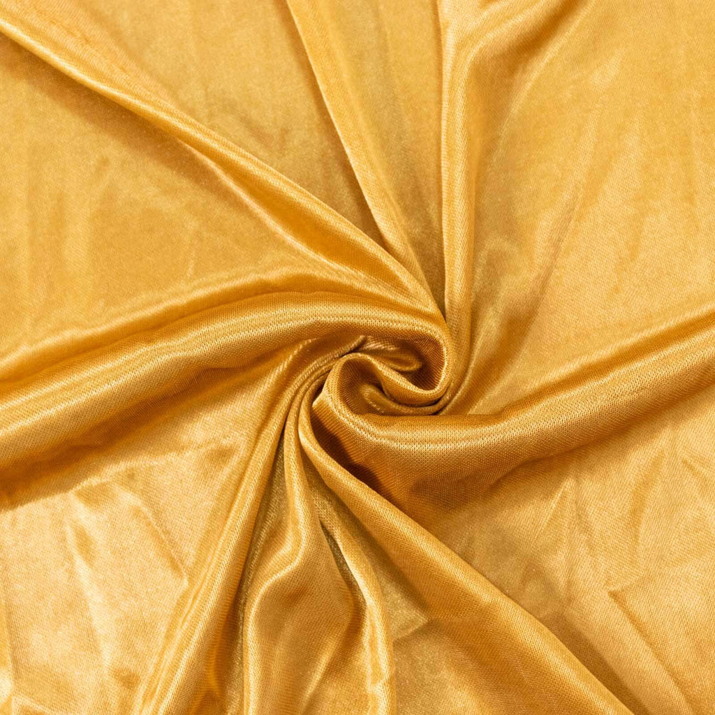 10ftx10ft Gold Double Drape Pleated Satin Event Curtain Drapes, Glossy Photo Backdrop Event Panel - Bell Racket Store
