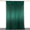 10ftx10ft Hunter Emerald Green Double Drape Pleated Satin Event Curtain Drapes, Glossy Photo Backdrop Event Panel - Bell Racket Store