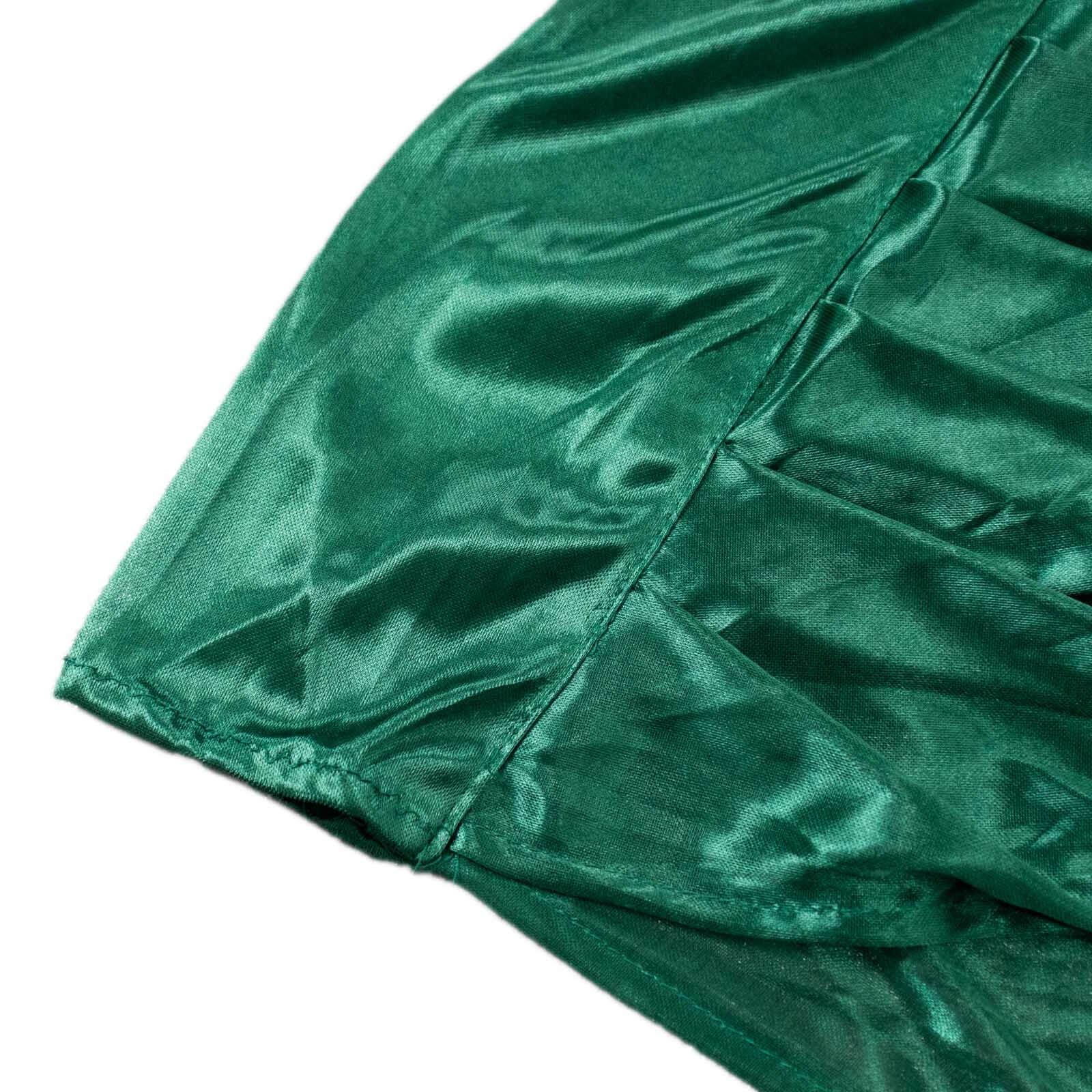 10ftx10ft Hunter Emerald Green Double Drape Pleated Satin Event Curtain Drapes, Glossy Photo Backdrop Event Panel - Bell Racket Store