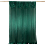 10ftx10ft Hunter Emerald Green Double Drape Pleated Satin Event Curtain Drapes, Glossy Photo Backdrop Event Panel - Bell Racket Store