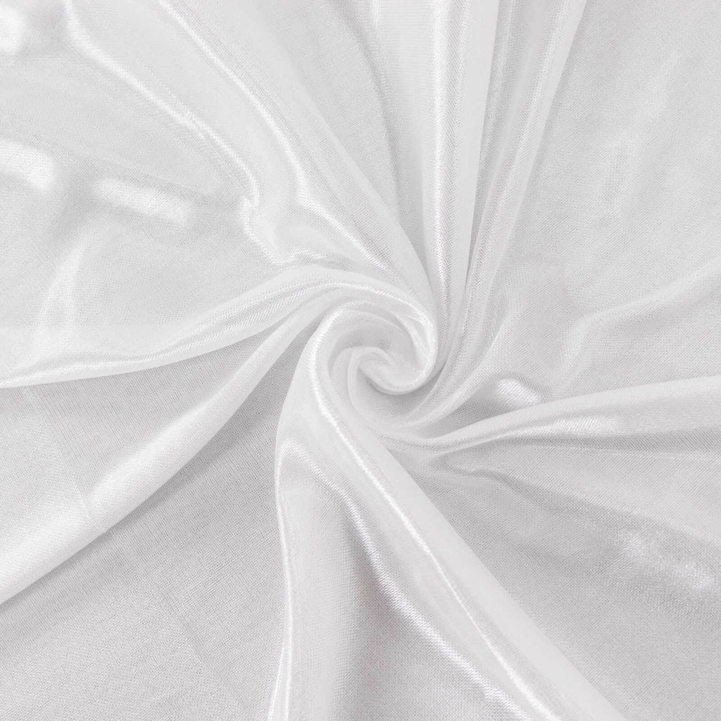 10ftx10ft White Double Drape Pleated Satin Event Curtain Drapes, Glossy Photo Backdrop Event Panel - Bell Racket Store
