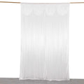 10ftx10ft White Double Drape Pleated Satin Event Curtain Drapes, Glossy Photo Backdrop Event Panel - Bell Racket Store