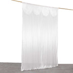 10ftx10ft White Double Drape Pleated Satin Event Curtain Drapes, Glossy Photo Backdrop Event Panel - Bell Racket Store
