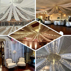 10ftx20ft Ivory Sheer Durable Flame Resistant Ceiling Drape Curtain Panels - Bell Racket Store
