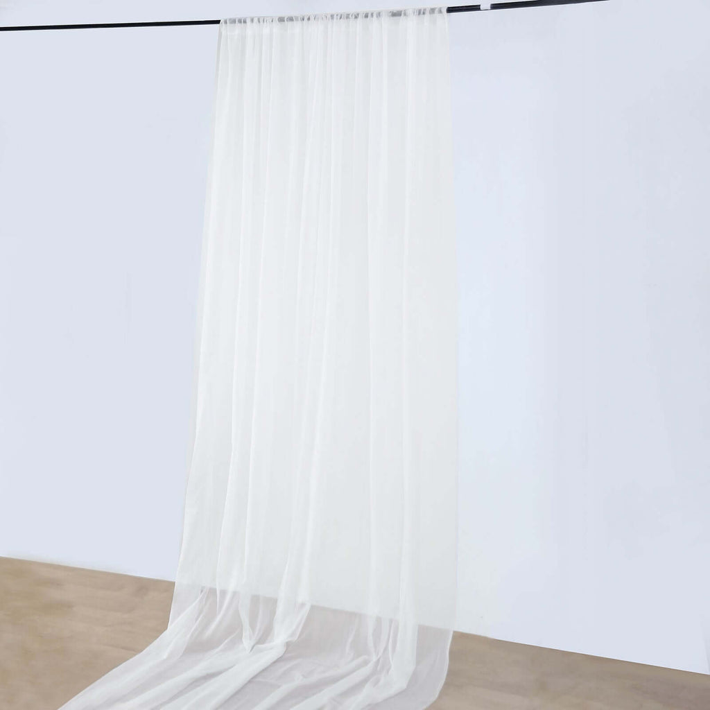 10ftx20ft Ivory Sheer Durable Flame Resistant Ceiling Drape Curtain Panels - Bell Racket Store