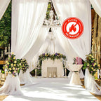 10ftx20ft Ivory Sheer Durable Flame Resistant Ceiling Drape Curtain Panels - Bell Racket Store