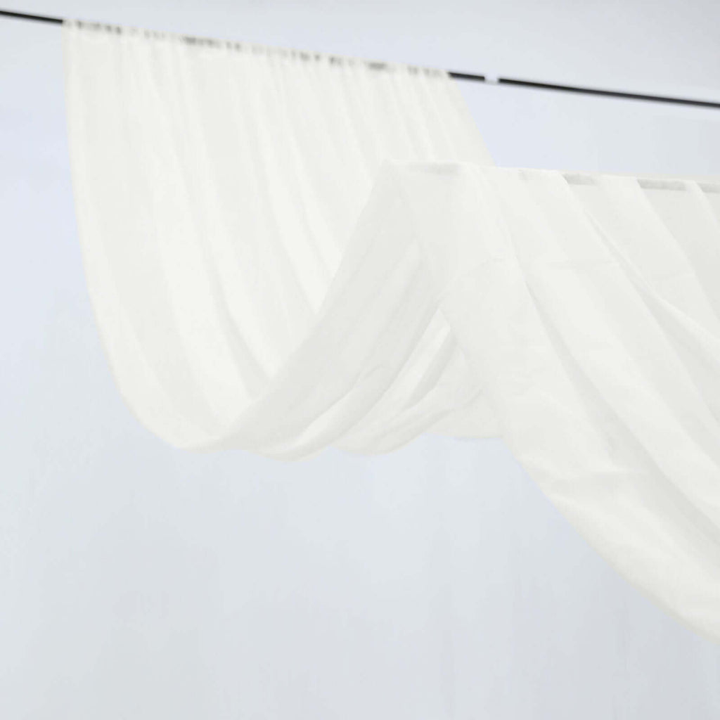 10ftx20ft Ivory Sheer Durable Flame Resistant Ceiling Drape Curtain Panels - Bell Racket Store