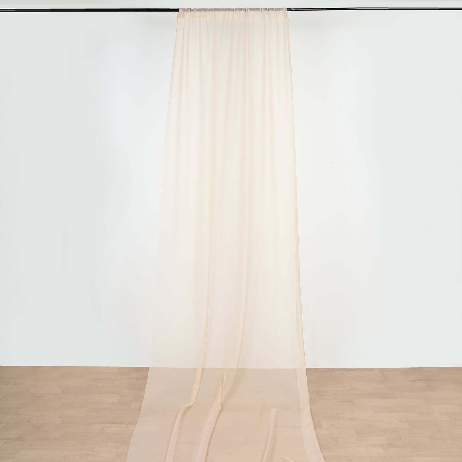 10ftx20ft Nude Sheer Durable Flame Resistant Ceiling Drape Curtain Panels - Bell Racket Store
